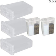5 pezzi - Miniatore di spezie portatile - Miniatore di spezie portatile e spazzolabile - per campeggio, viaggio e cucina all'aperto - trasparente - 4,5×1,6×5,3cm