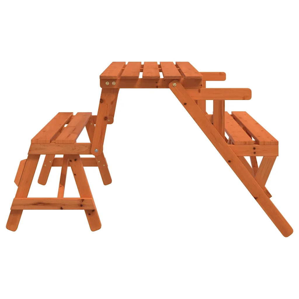 Tavolo da Picnic con Panche in Legno Abete 2-in-1 Convertibile 4008992