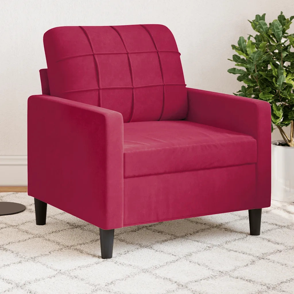 Divano Sedia-Poltrona Rosso Vino 60 cm Velluto 745670