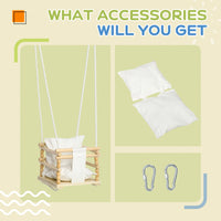 Altalena per Bambini 9-36 Mesi 30x30x110-180 cm in Legno e Cotone