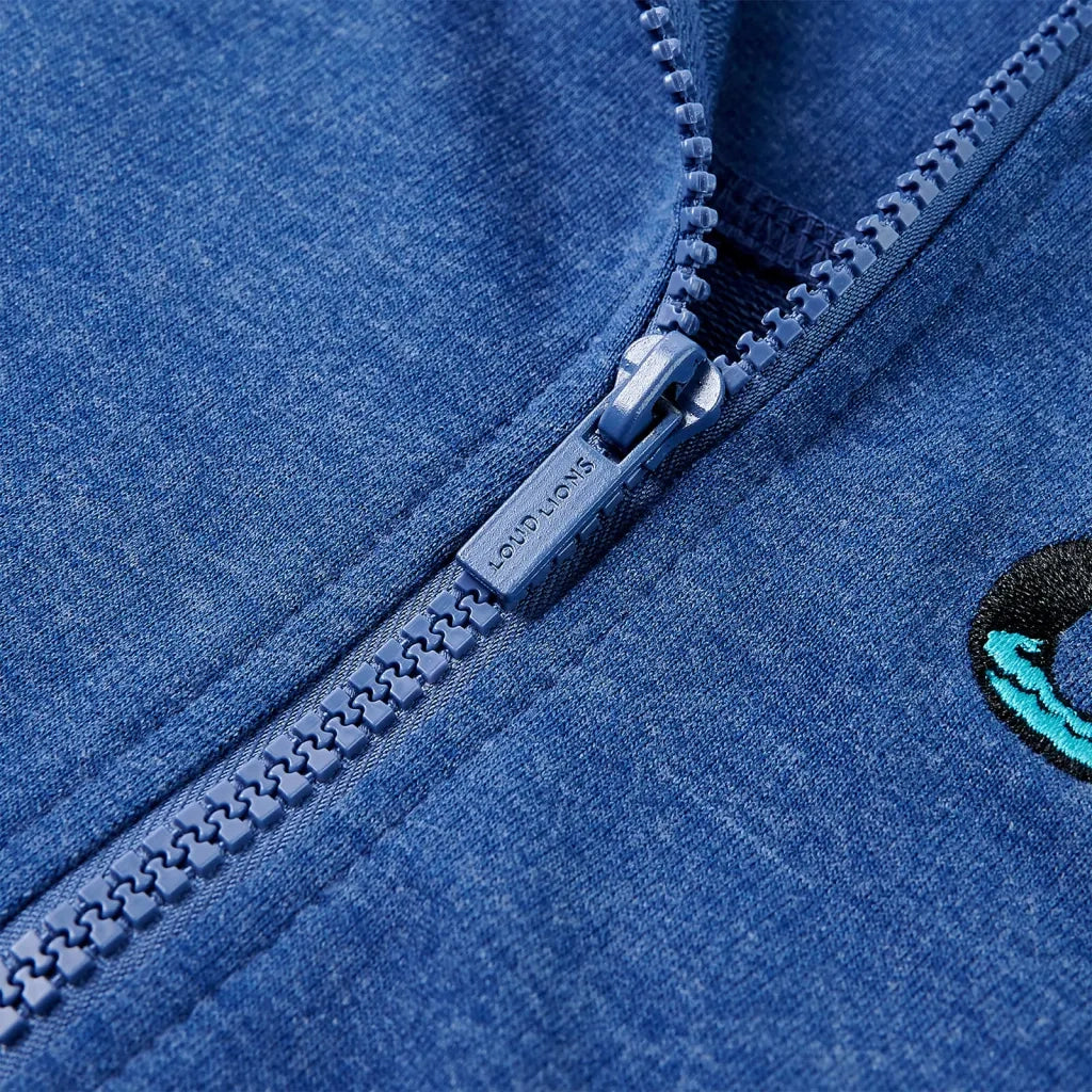 Felpa con Cappuccio e Cerniera per Bambini Blu Scuro MÃ©lange 92