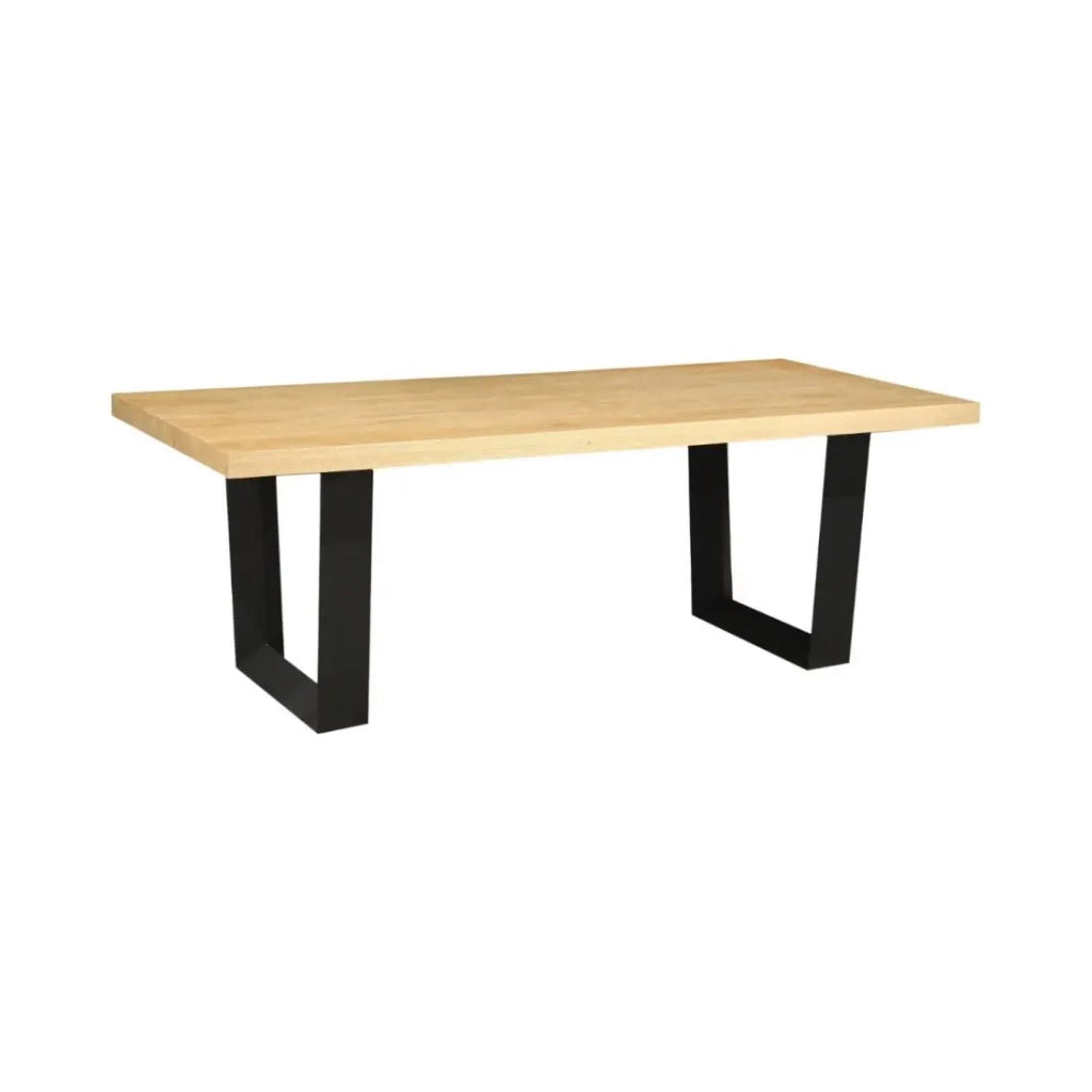 Tavolo da pranzo AZMA – Impiallacciatura di quercia e metallo – 210 cm – Stile moderno