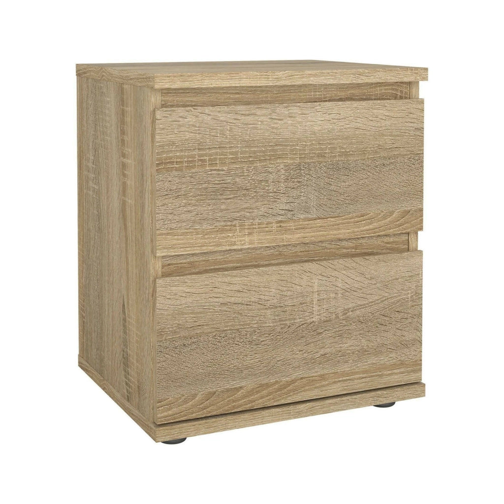 Comodino Albregio, Comò basso, Tavolino da notte, Mensola da letto, 40x34 h48 cm, Quercia