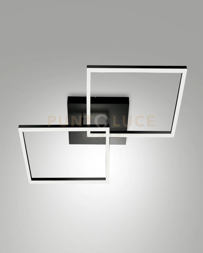 BARD  PLAFONIERA NERA L.65X65CM 2 LUCI A LED 3000K - 52W - 5180 lm DIMMERABILE C/ACC.