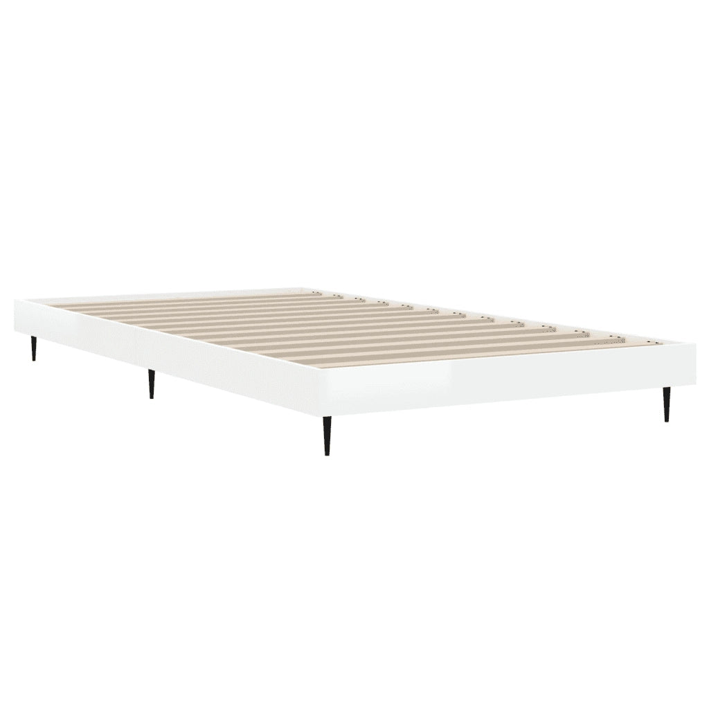 Giroletto-Struttura Letto Bianco Lucido 90x200 cm in Legno Multistrato