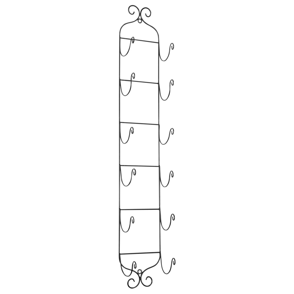 Scaffale da parete per 6 bottiglie di vino in metallo per bottiglie nero stile moderno