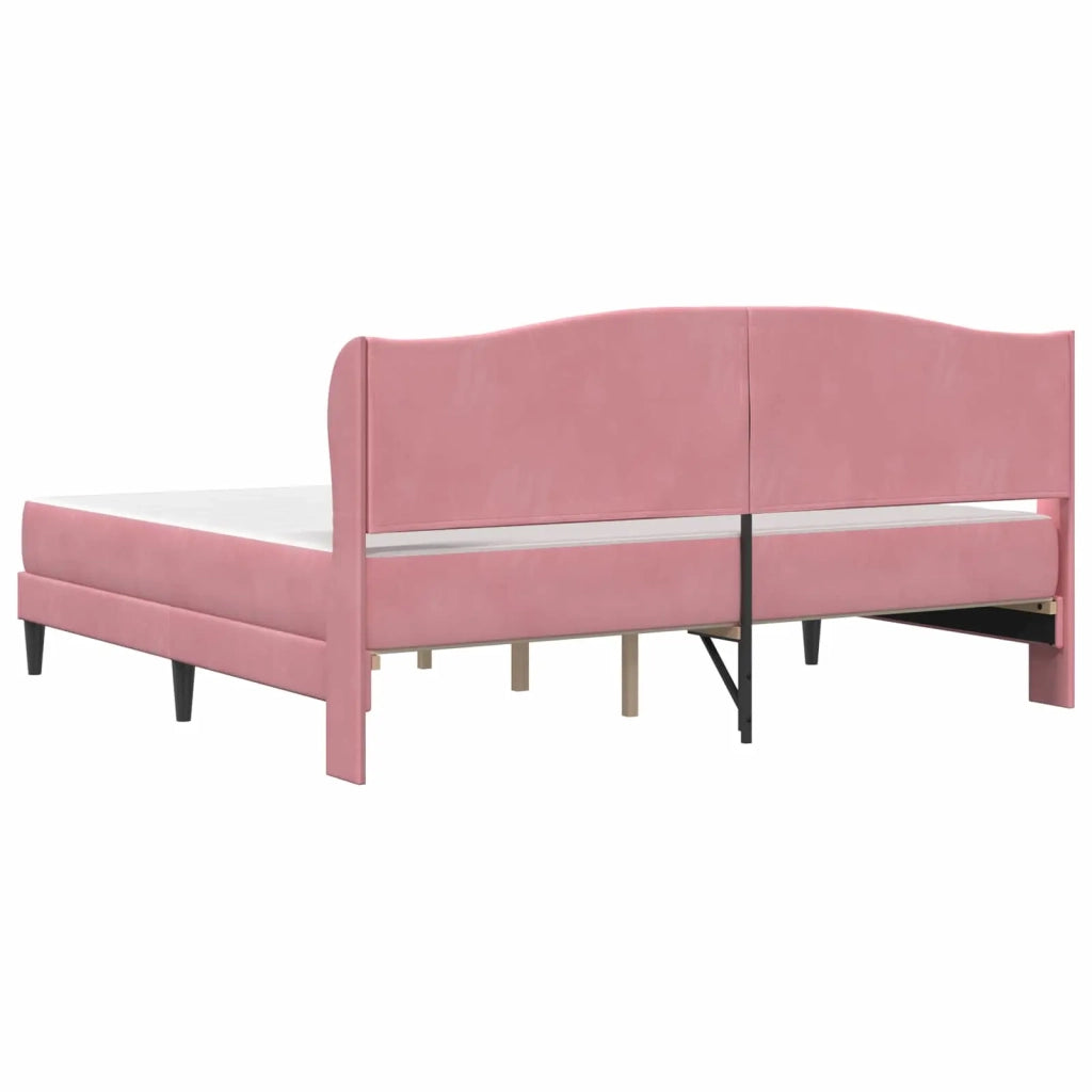 Struttura del letto con testiera Rosa 200 x 200 cm Velluto