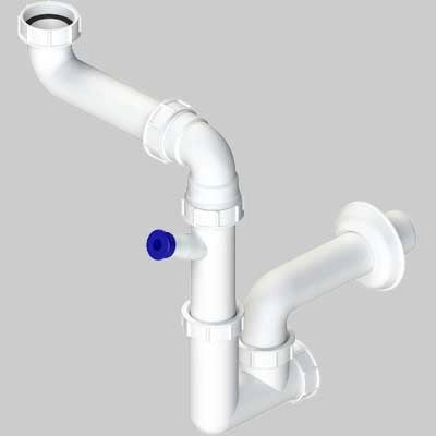 SIFONE PER LAVELLO A 1 VIA SALVASPAZIO ISPEZIONABILE  11/2  DN 40     L.B PLAST