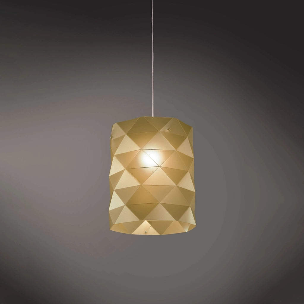 Sospensione Moderna Prisma Polilux ® New Gold E Metallo Cromo 1 Luce E27 D27Cm