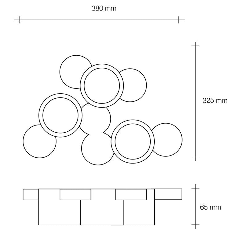 CHIO lampada da soffitto 3 Luci attacco GX53 Forma Tonda in gesso bianco