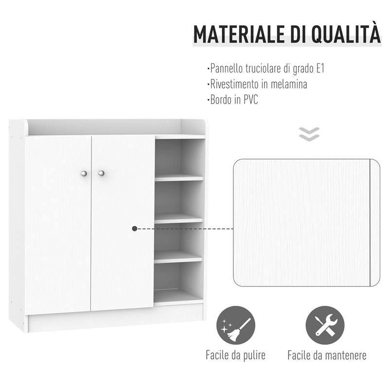 ARMADIO A SCARPIERA IN LEGNO 83 X 30 X 90 CM COLORE BIANCO