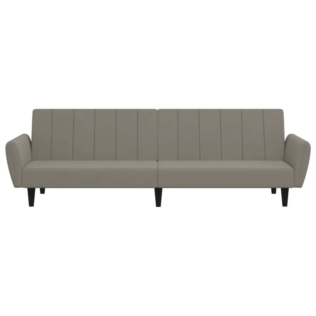 Divano Letto a 2 Posti Grigio Chiaro in Velluto 375858