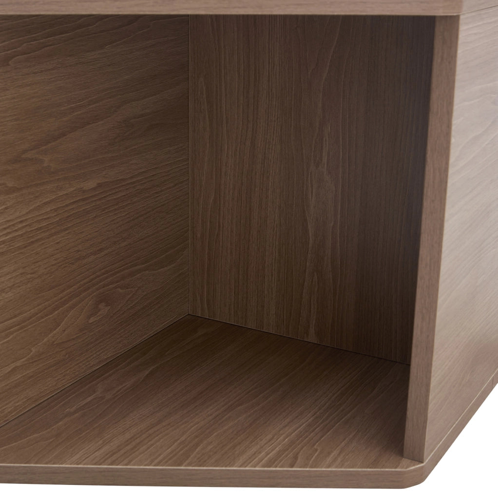 Tavolino da caffè esagonale in MDF color noce, moderno e facile da montare
