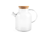 Brocca in vetro borosilicato trasparente lt 1,6 In acciaio inox 18/10 