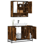 Set Mobili da Bagno 2 pz Rovere Fumo in Legno Multistrato 3300922