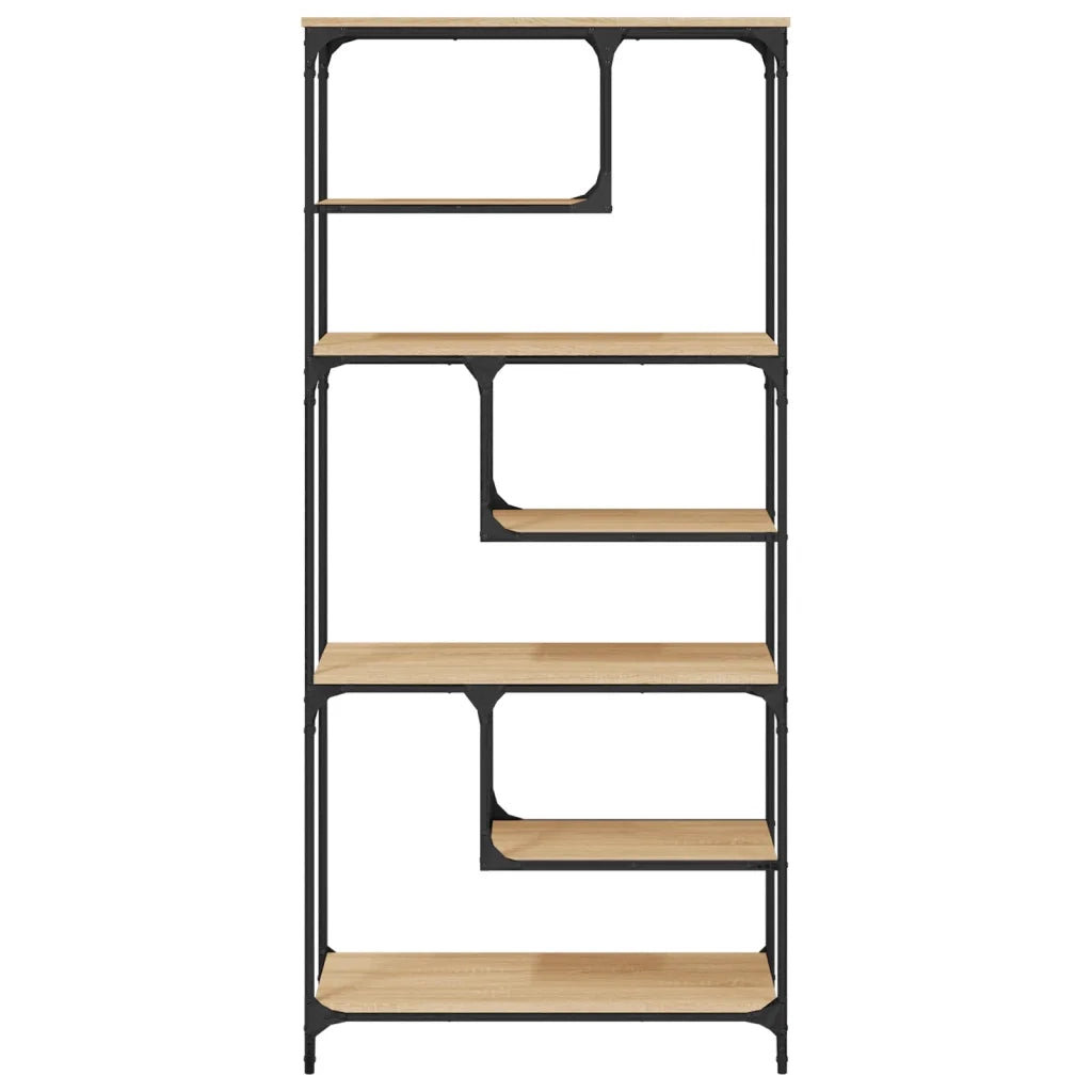 Libreria-Scaffale per Libri-Mobile di Stoccaggio Rovere Sonoma 81x36x176 cm in Legno Multistrato