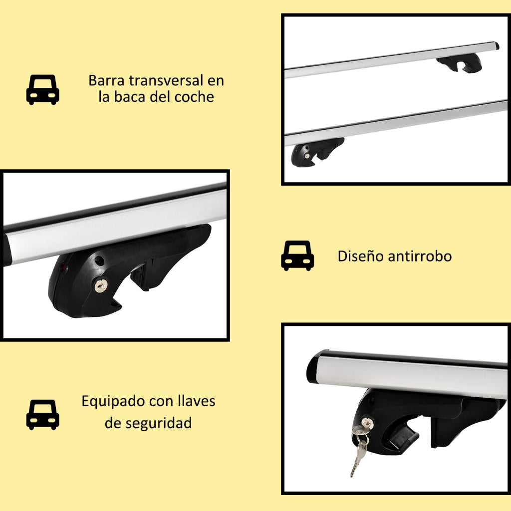Portapacchi Universale per Auto ¨C Zephmum ¨C Alluminio 135 cm Carg 75 kg