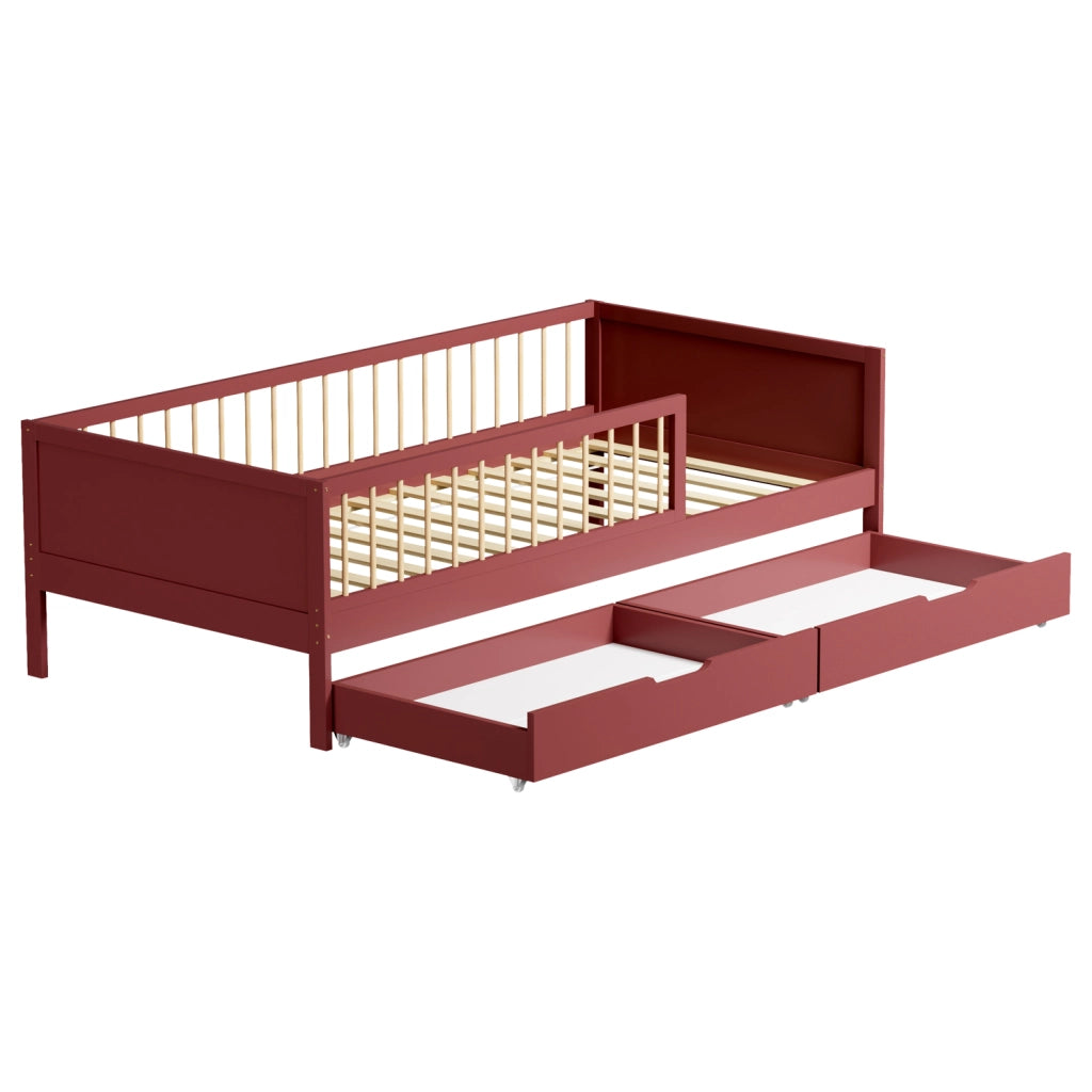 Letto per bambini 190x90cm in terracotta con cassetti ADAM