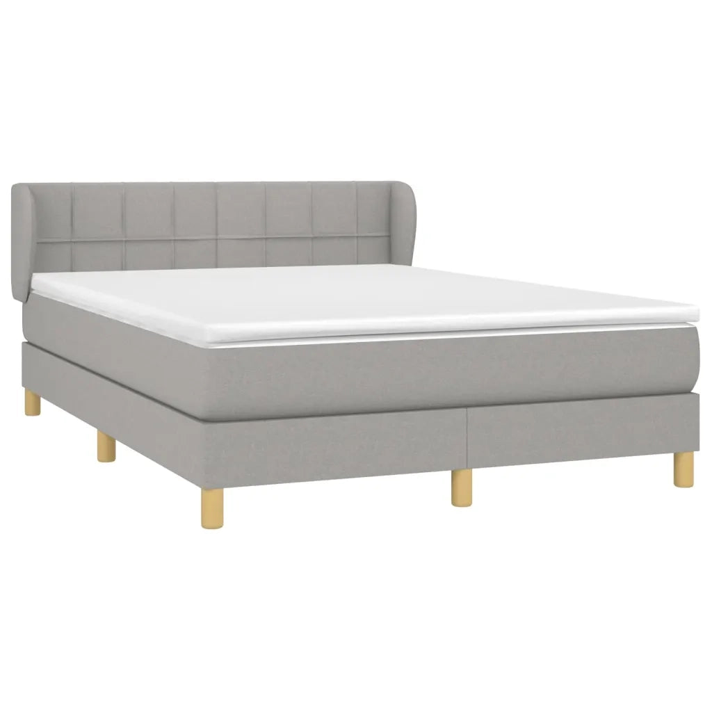 Giroletto a Molle con Materasso Grigio Chiaro 140x200cm Tessuto 3126805