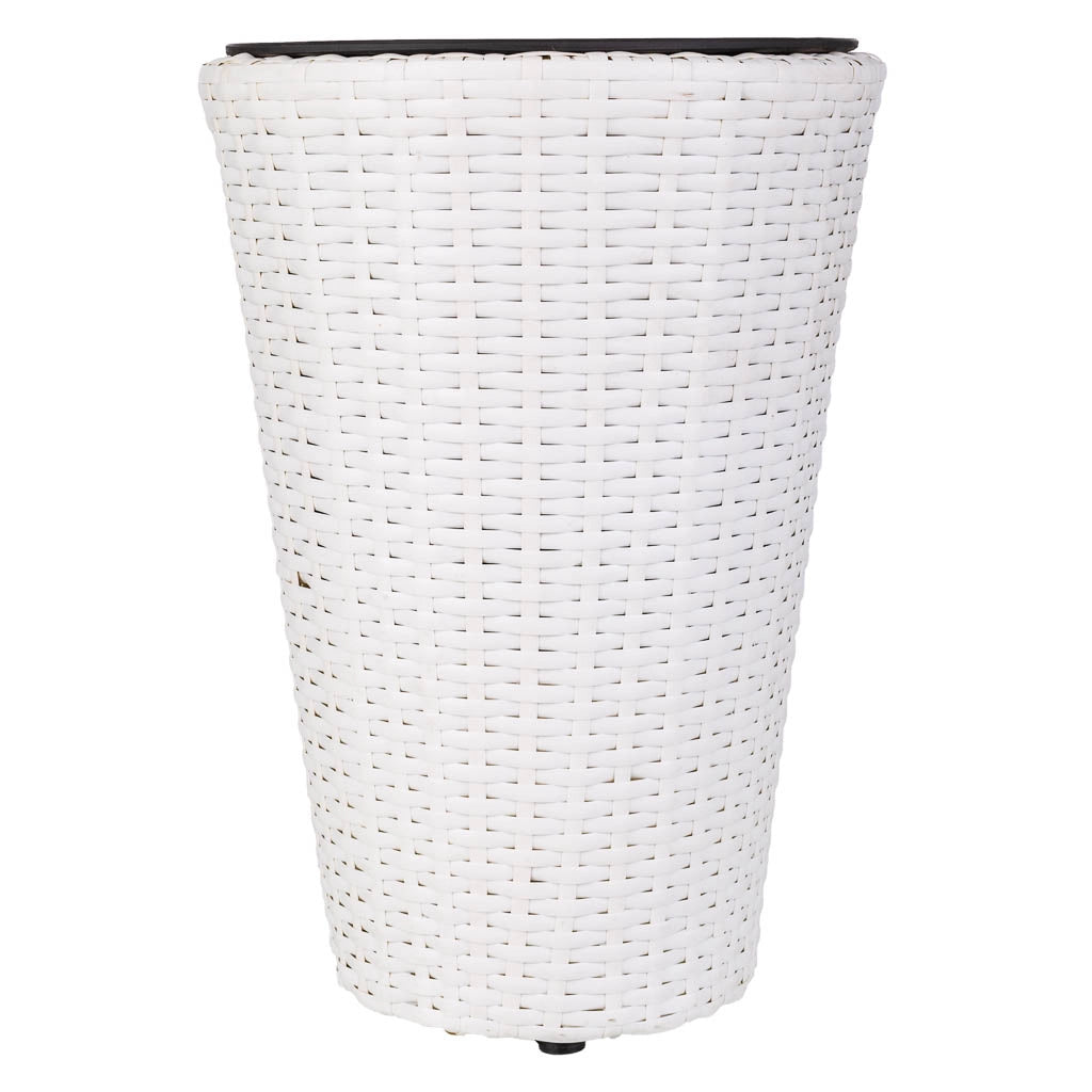 Vaso da fiori in polyrattan bianco d28x40h