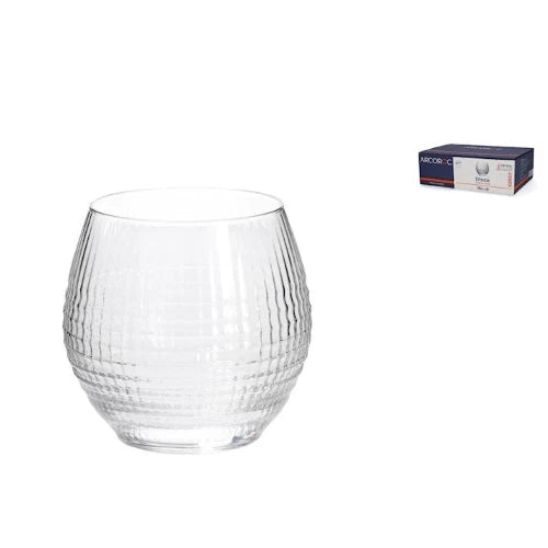 set 6 Bicchieri disco of in vetro sonoro trasparente cl 38
