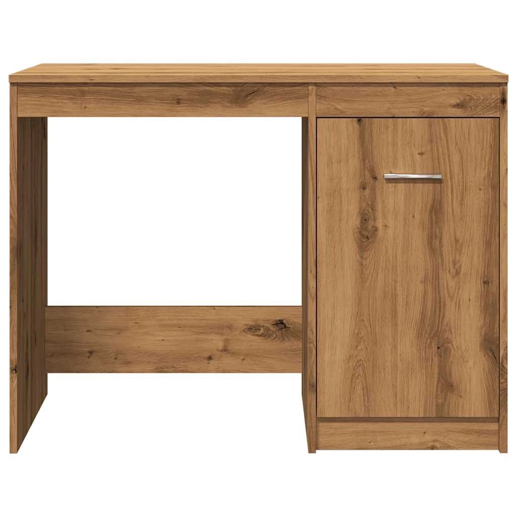 Scrivania tavolo postazione di lavoro mobile per computer studio rovere artigianale 100 x 50 x 76 cm legno ingegnerizzato marrone 02_0023558