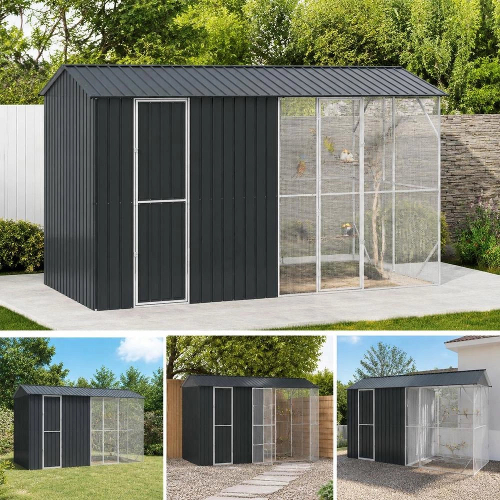 Bird Cage Anthracite 430 X 208 X 247 Cm Galvanized Steel