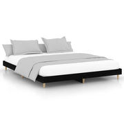 Letto matrimoniale | Letto per adulti | Giroletto Nero 120x200 cm in Legno Multistrato