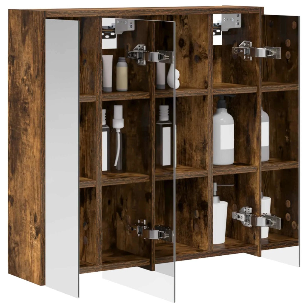Mobiletto per specchio da bagno Rovere fumé 63,5 x 16 x 62,5 cm 889155
