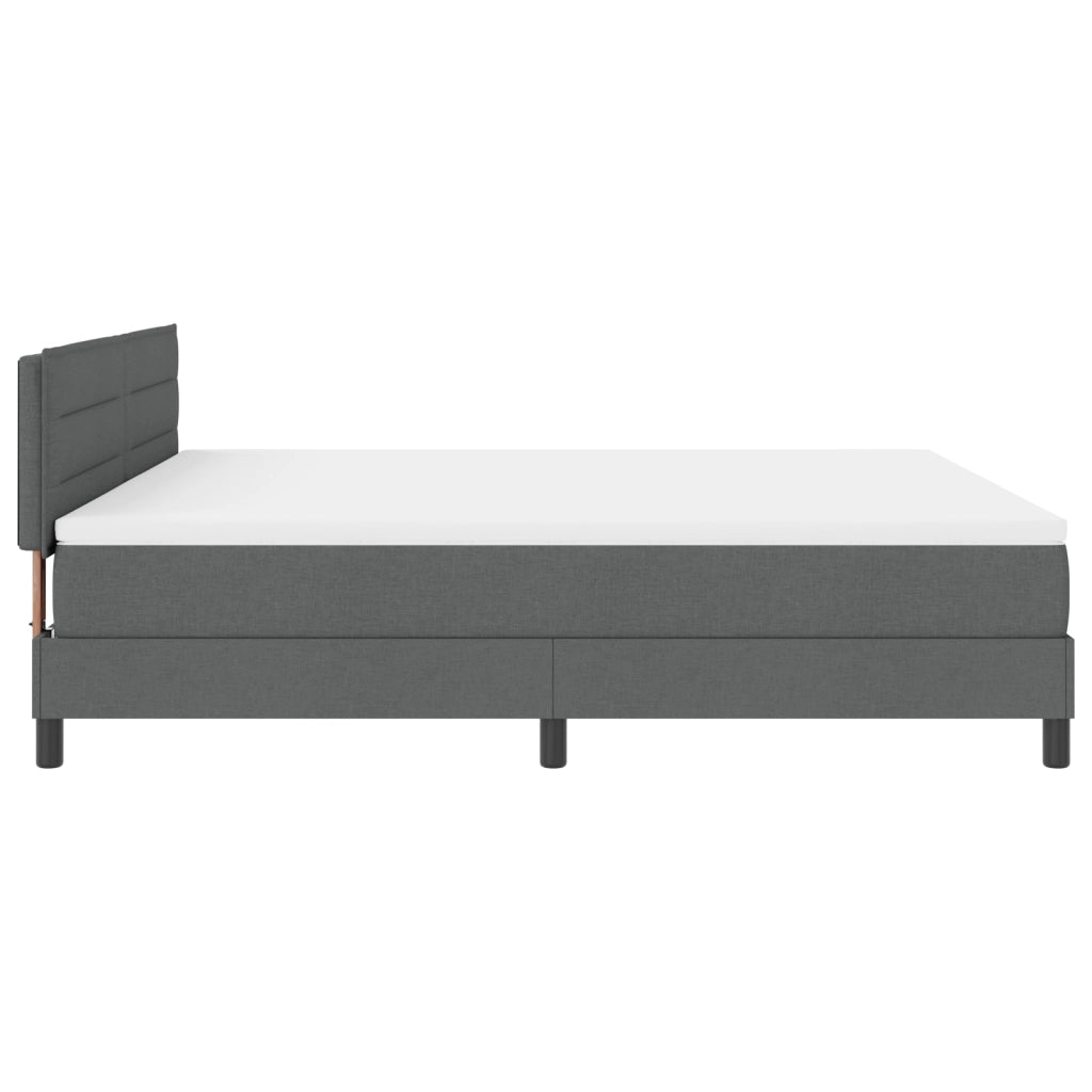Letto Box Spring con Materasso Grigio Scuro 180x200 cm Tessuto