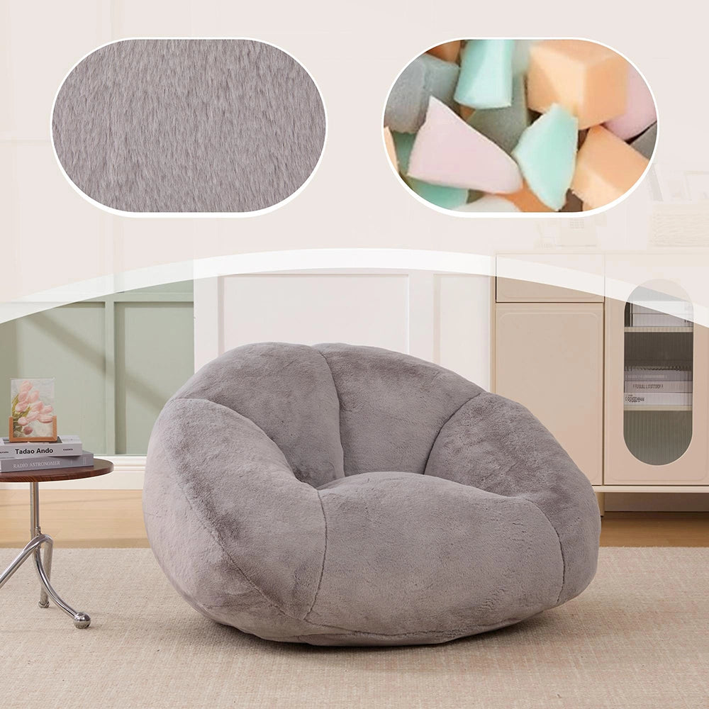 Pouf in peluche morbida - Xylo - Antiscivolo, fodera non removibile, pronto all'uso