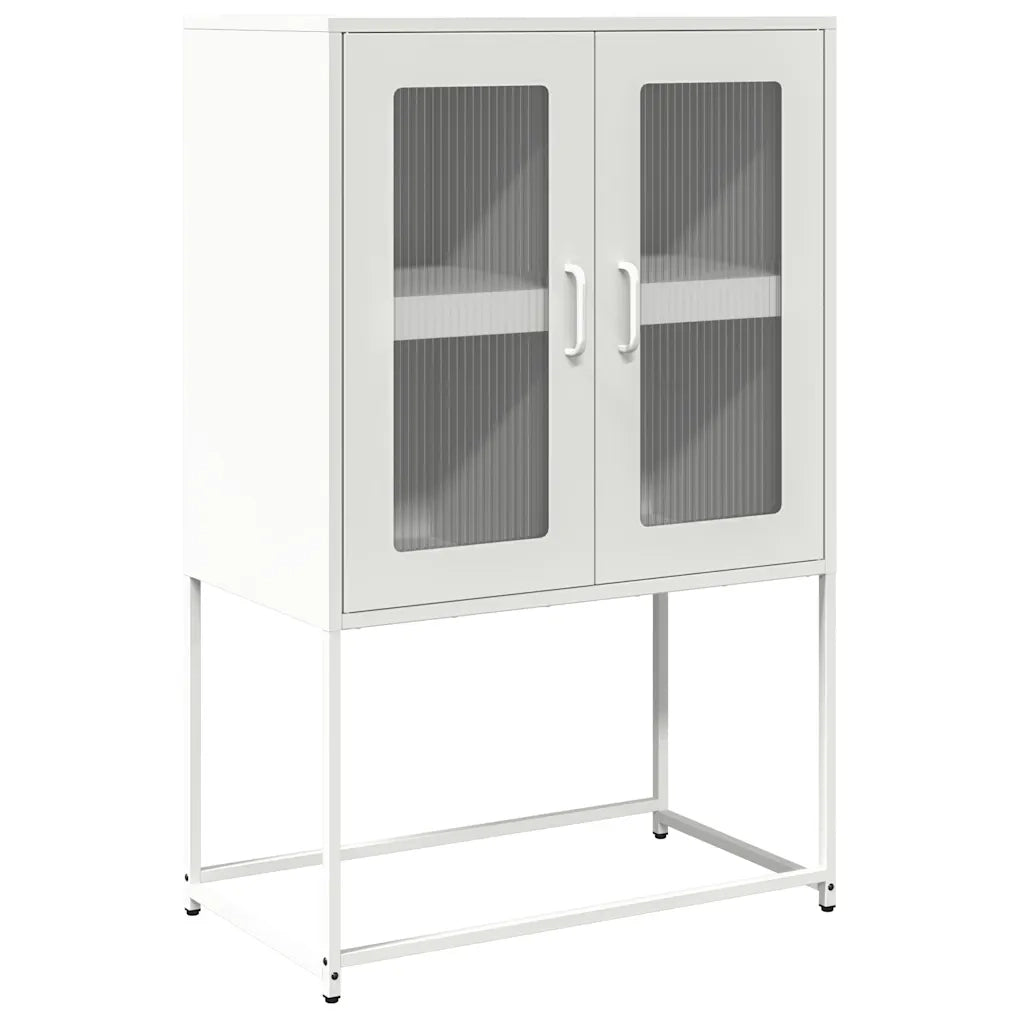 Credenza-Buffet-Armadio da cucina Bianca 68x39x107 cm in Acciaio 980969