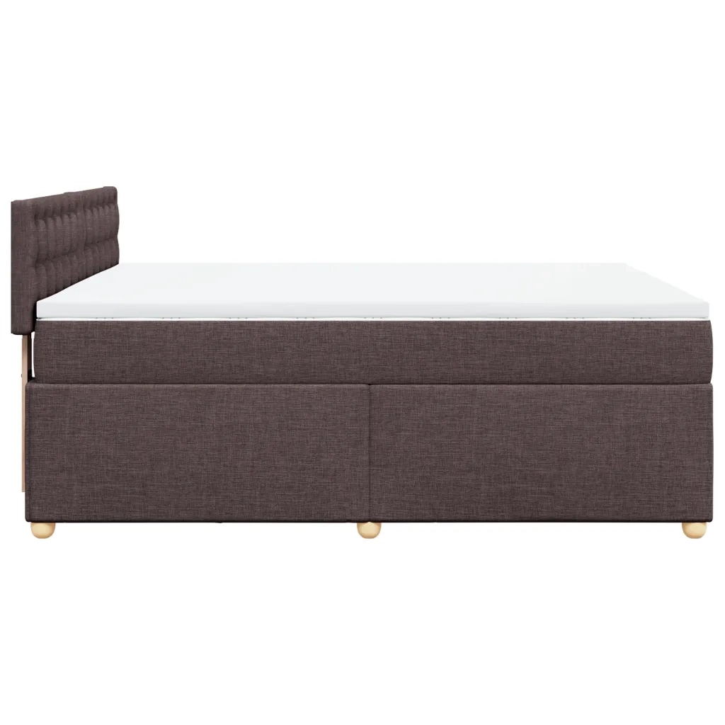 Giroletto a Molle con Materasso Marrone Scuro 140x200cm Tessuto