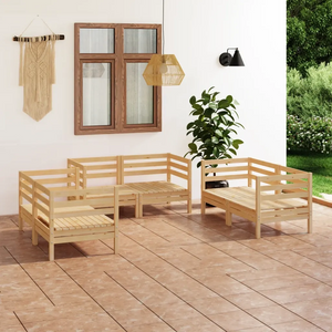 Set Divani da Giardino 6 pz in Legno Massello di Pino cod mxl 44290