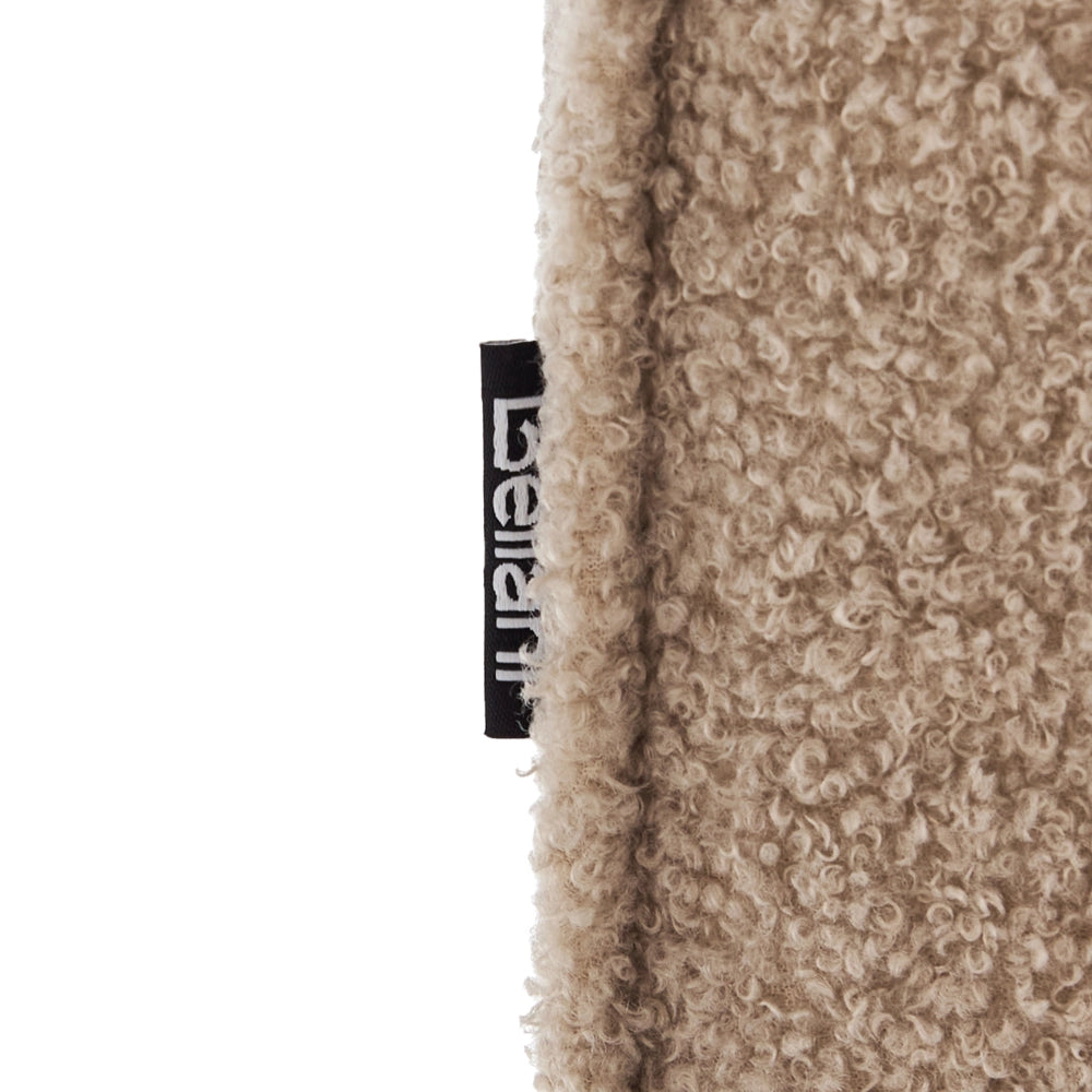 Poltrona Moderna da Soggiorno con Rivestimento in Tessuto Bouclé Marrone Chiaro Schienale Imbottito e Cuscino Spesso