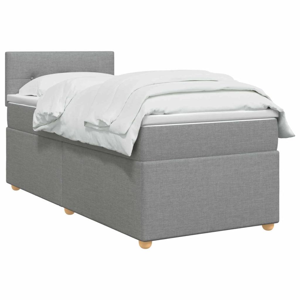 Letto box spring con materasso Grigio Chiaro 100 x 200 cm 3452352