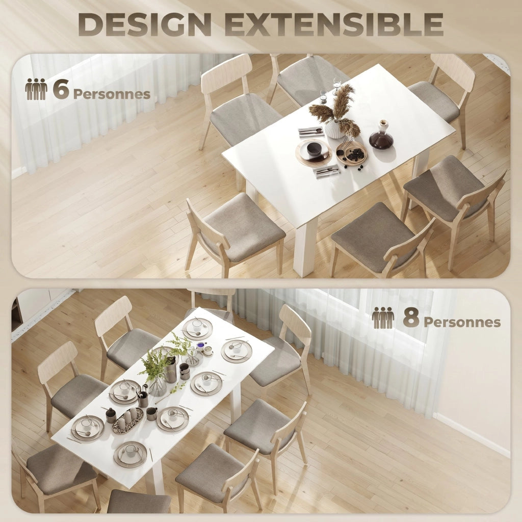 Tavolo da pranzo allungabile ¨C Zephmum ¨C Bianco 140x80-180x80