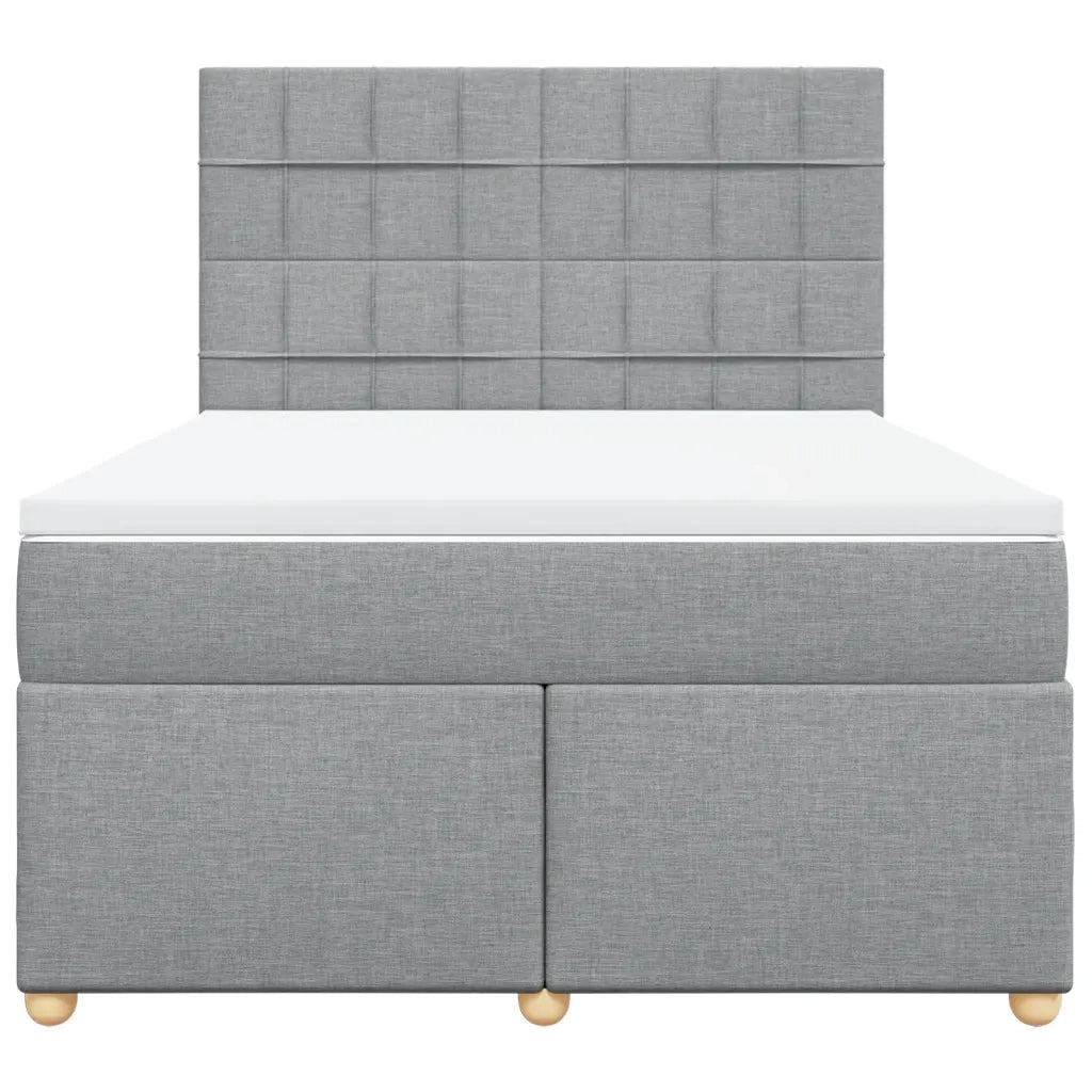 Giroletto a Molle con Materasso Grigio Chiaro 140x200cm Tessuto 3293603