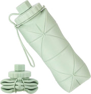 Borsa da Viaggio in Silicone Opaca da 20 oz (600 ml), Sportfles BPA Vrije con Chiusura Eriogena, Verde