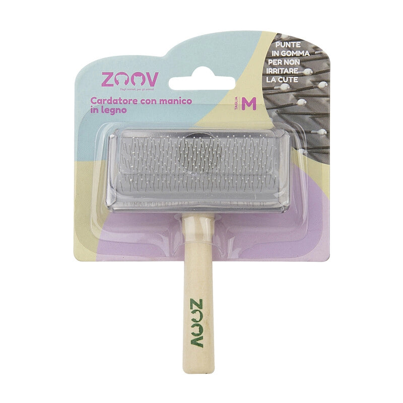 ZOOV CARDATORE C/MANICO LEGNO 9X4,5 CM- 1,0 pz