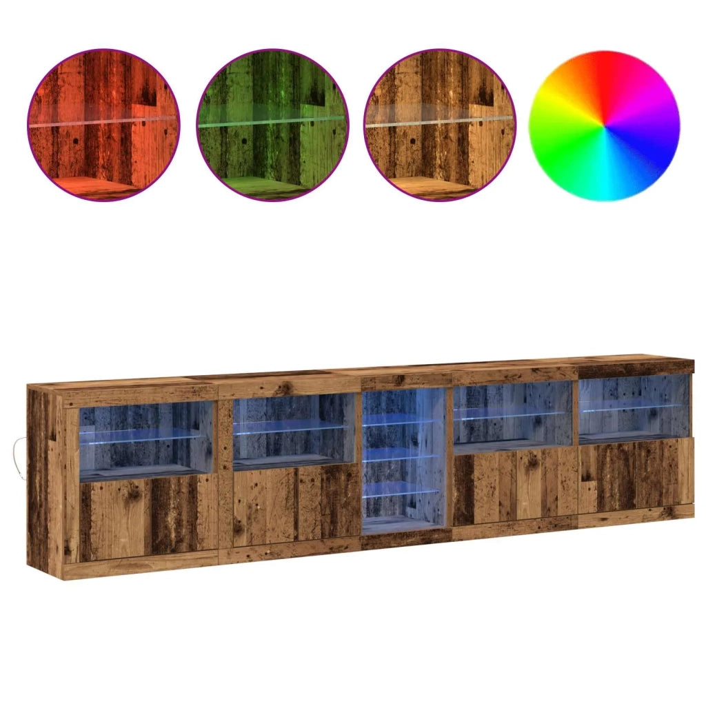 Madia LED Legno vecchio 283 x 37 x 67 cm Legno multistrato 3333114