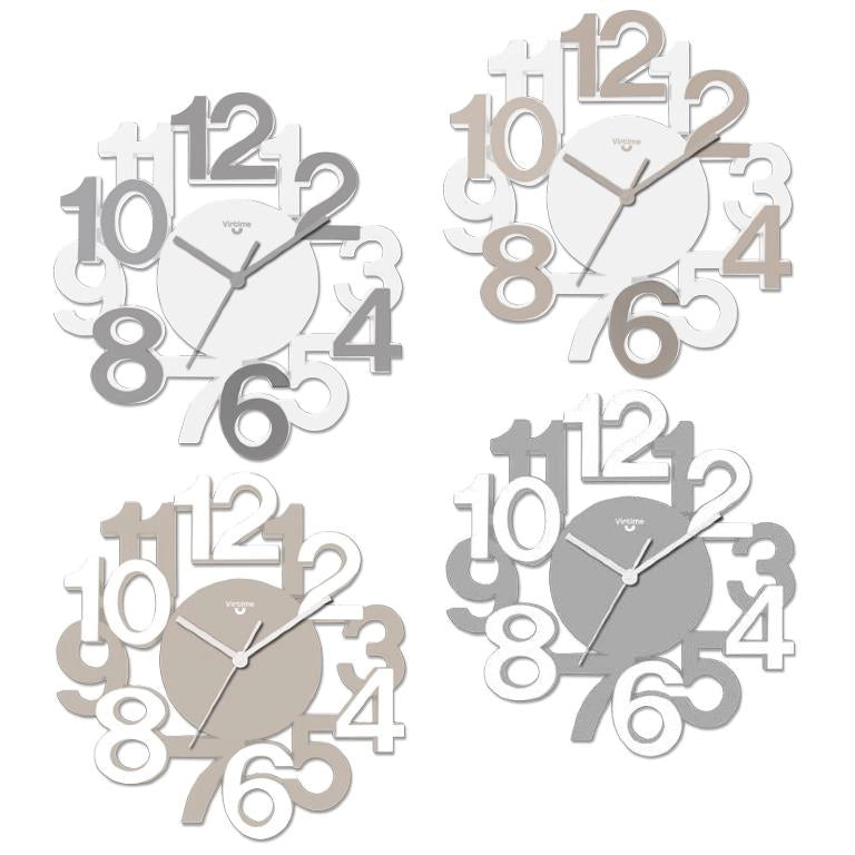 Orologio da Parete in ABS Numeri Grandi 32,8 x 34,5 cm Virtime 4 Colori