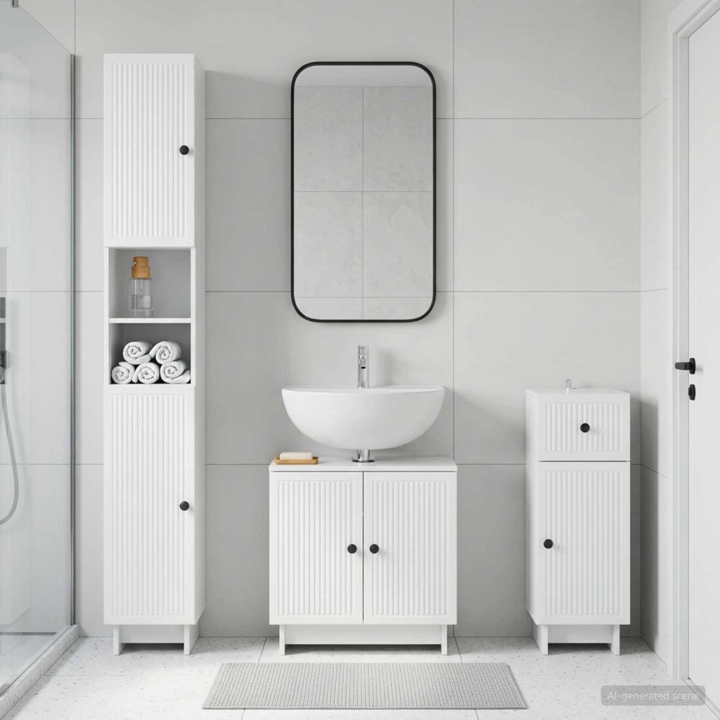 Set di armadietti da bagno in 3 pezzi EDE Legno ingegnerizzato 3417823