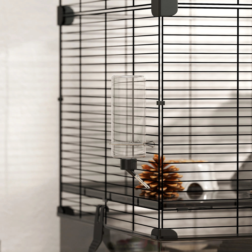 Gabbia per Piccoli Animali a Pi¨´ Livelli con Cassetto e Accessori ¨C Zephmum ¨C Nero 73x47x80