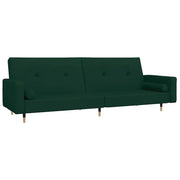 Divano letto | Sof¨¤ letto | Letto singolo a 2 Posti con 2 Cuscini Verde Scuro in Velluto