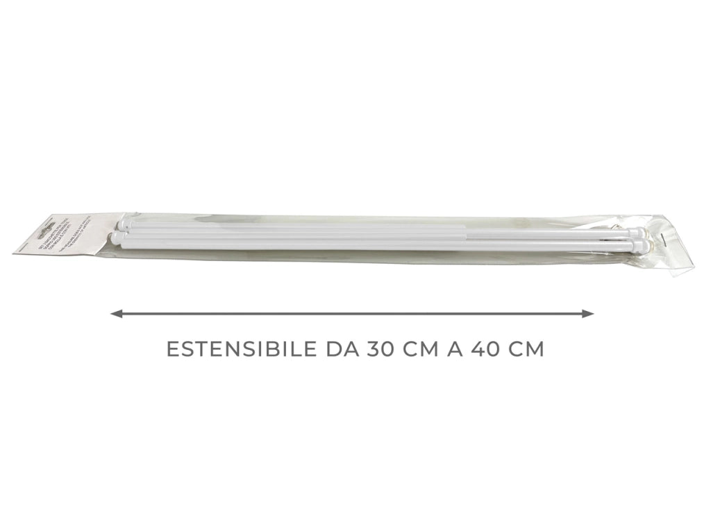 Bacchette Tende A Pressione Bastone Tenda Estensibile Astina Con Molla - 30-40 - Bianco