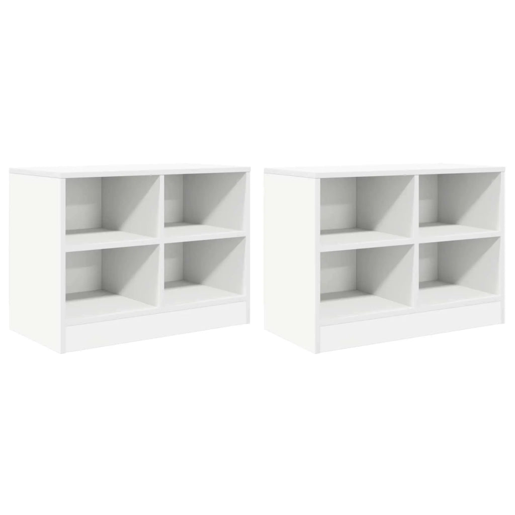 Armadietto per letto 2 pz Bianco 66 x 33 x 48 cm 893723