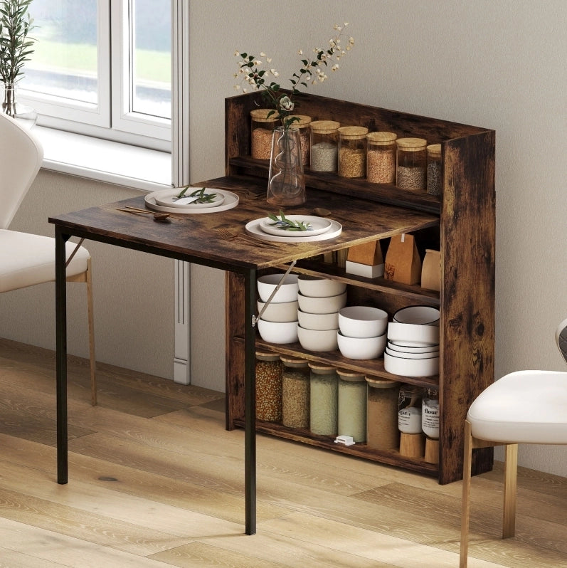 Tavolo da pranzo pieghevole con 3 ripiani 80x90x93 cm