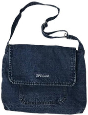 Borsa a Spalla per Donne - Borsa da Scuola Grande - Jeans Blu Scuro - Borsa a Mano per Donne - Ideale per l'Uso Giornaliero - Perfetta per la Scuola