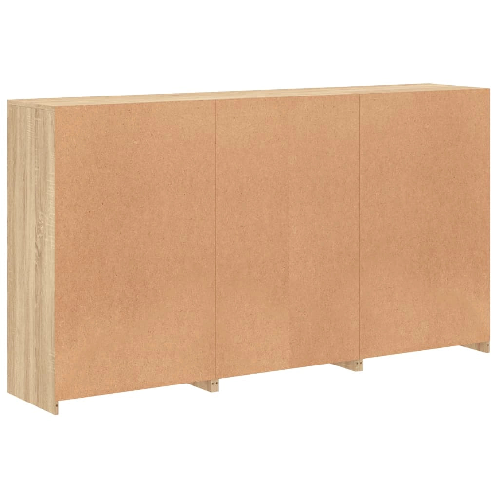 Buffet credenza cassettiera armadio mobile contenitore organizer per cucina soggiorno salotto con luci LED rovere Sonoma 181,5 x 37 x 100 cm marrone 02_0029947